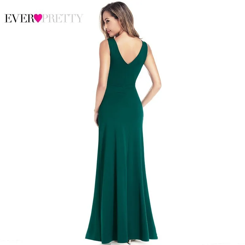 Сексуальные темно-синие вечерние платья Ever Pretty EZ00907 без рукавов с v-образным вырезом и высоким разрезом, элегантные женские Русалочка платья для торжеств