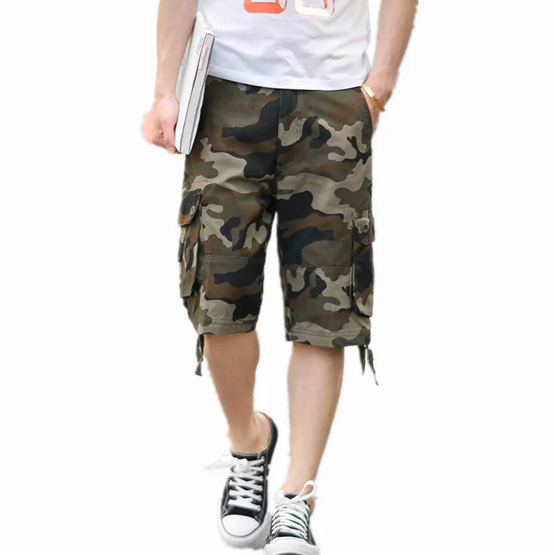 

New Summer Camouflage Cargo Shorts Men Loose Men's Plus Size Military Trousers Casual Short Pants