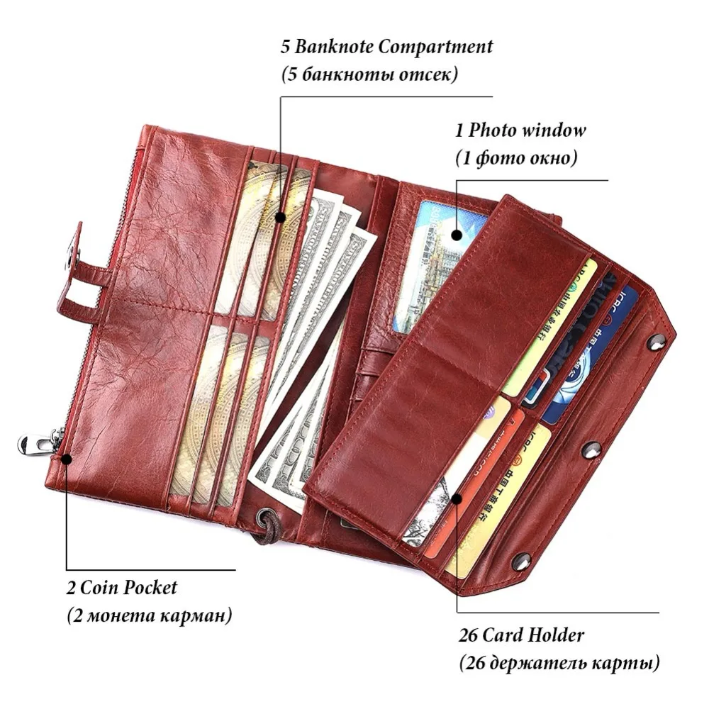 Кошелек KAVIS из натуральной кожи для женщин мужской клатч бумажник монет кошелек