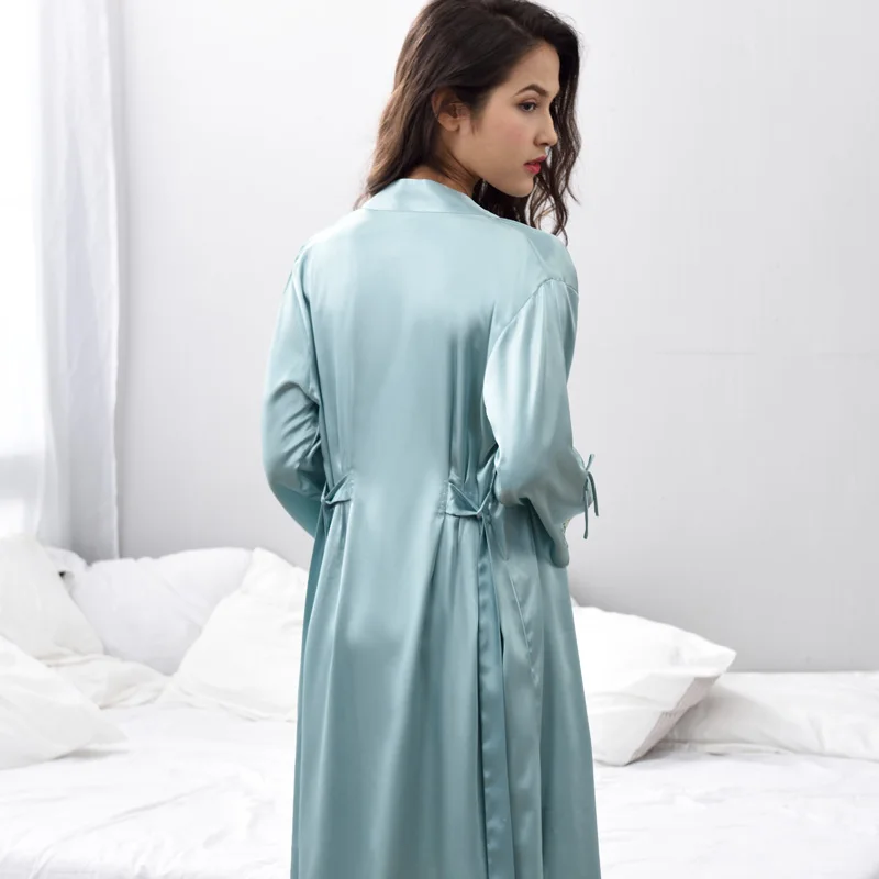 Женский халат с кружевной вышивкой Xifenni пижама из искусственного шелка комплект