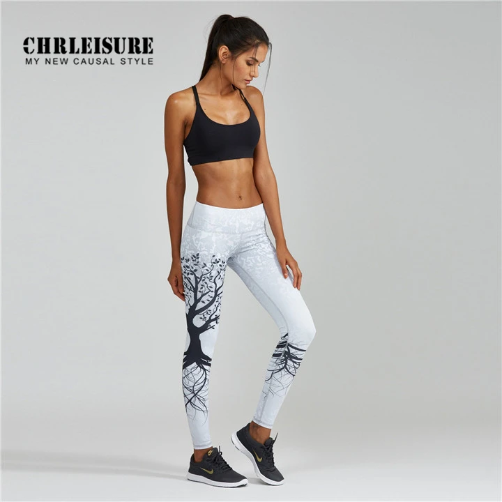 CHRLEISURE Леггинсы с принтом дерева спортивные женские фитнес леггинсы с высокой талией для спортзала штаны для йоги женские спортивные колготки Пуш-Ап бесшовные