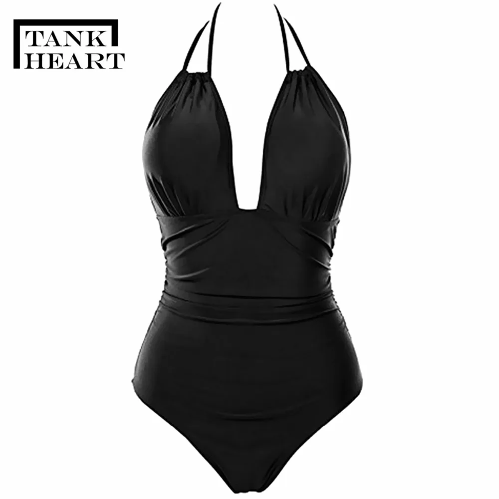 Сексуальный цельный купальник с сердечками монокини размера плюс одежда для