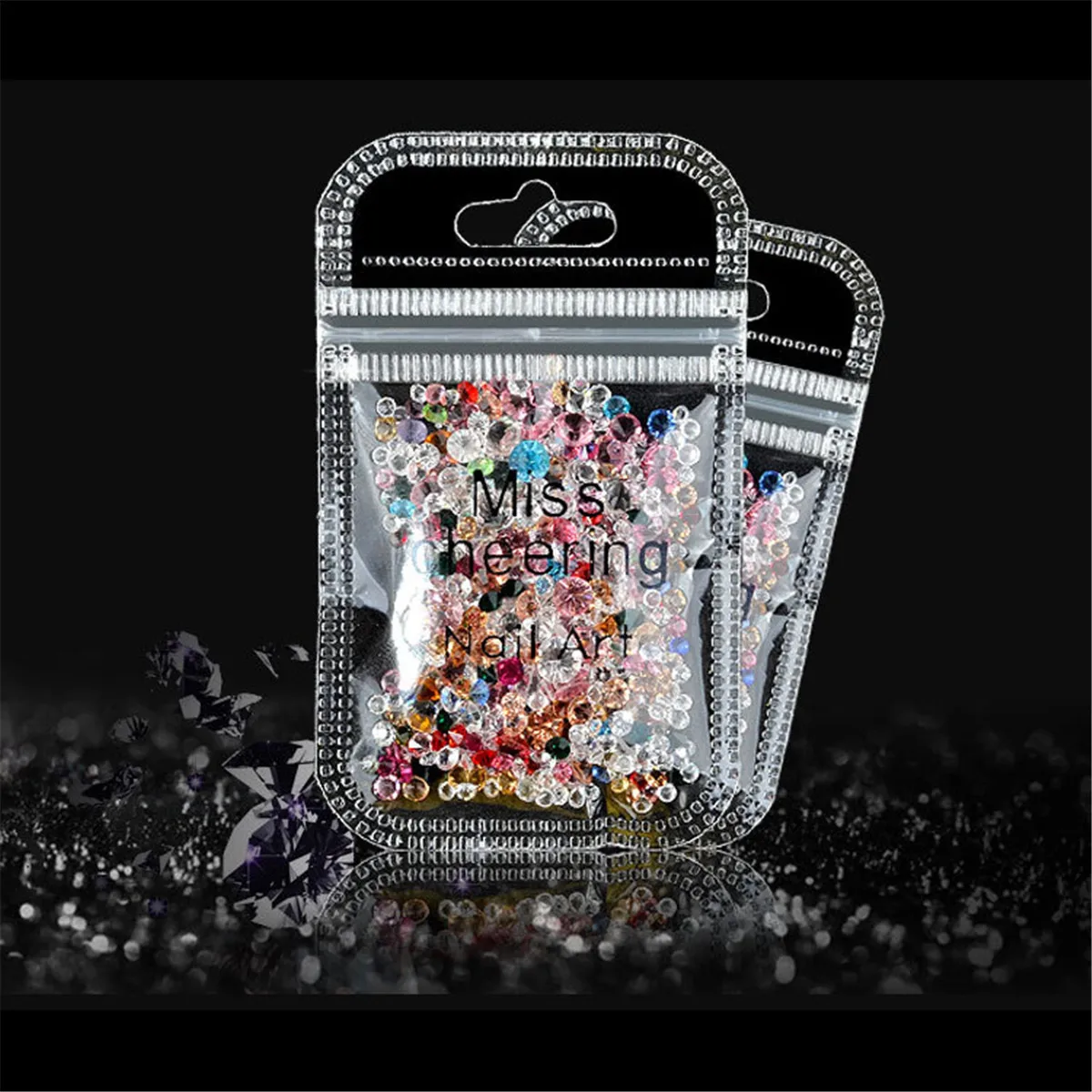 AB красочные прозрачные Стразы для ногтей Прозрачный кристаллический алмаз 10 г