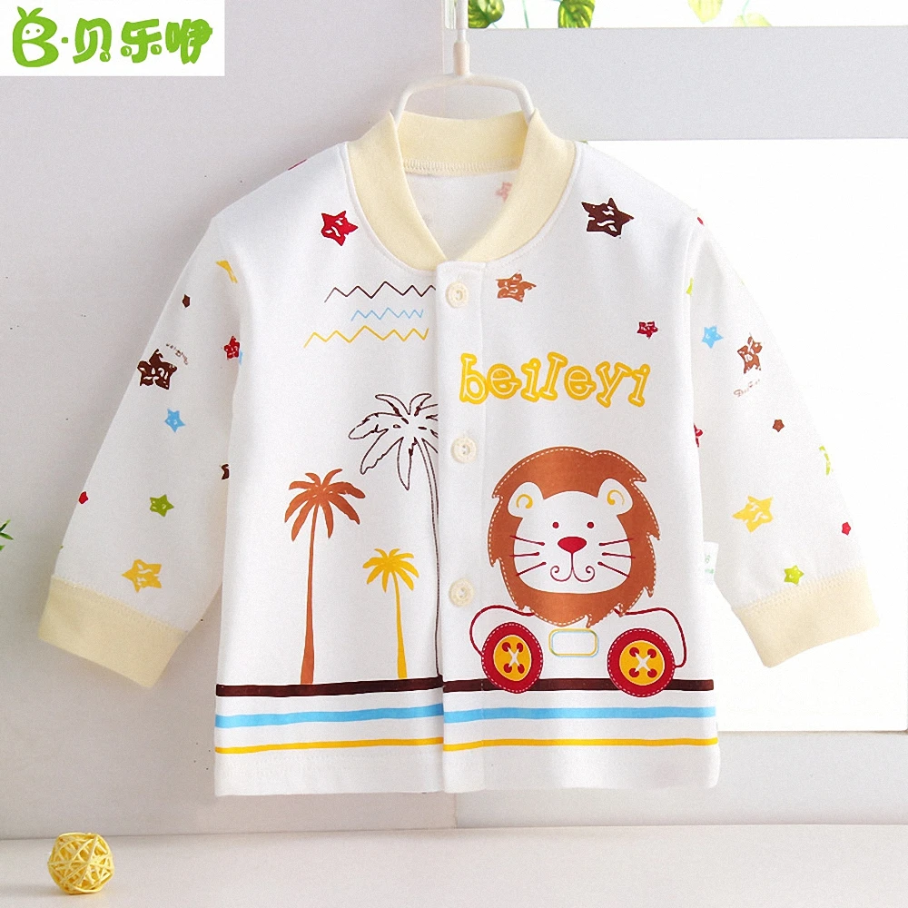 Spring Summer Baby carton T-shirt 100% Cotton Long sleeve Top clothes for baby boys girls 6-24M soft underwear | Детская одежда и