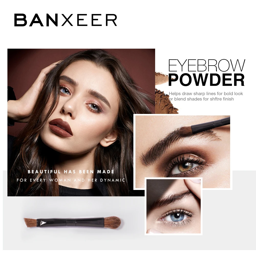 BANXEER 3 Цвета Палитра для бровей пудра для бровей натуральная Стойкая подводка для глаз бровей Татуировка для бровей черная коричневая Палитра для бровей