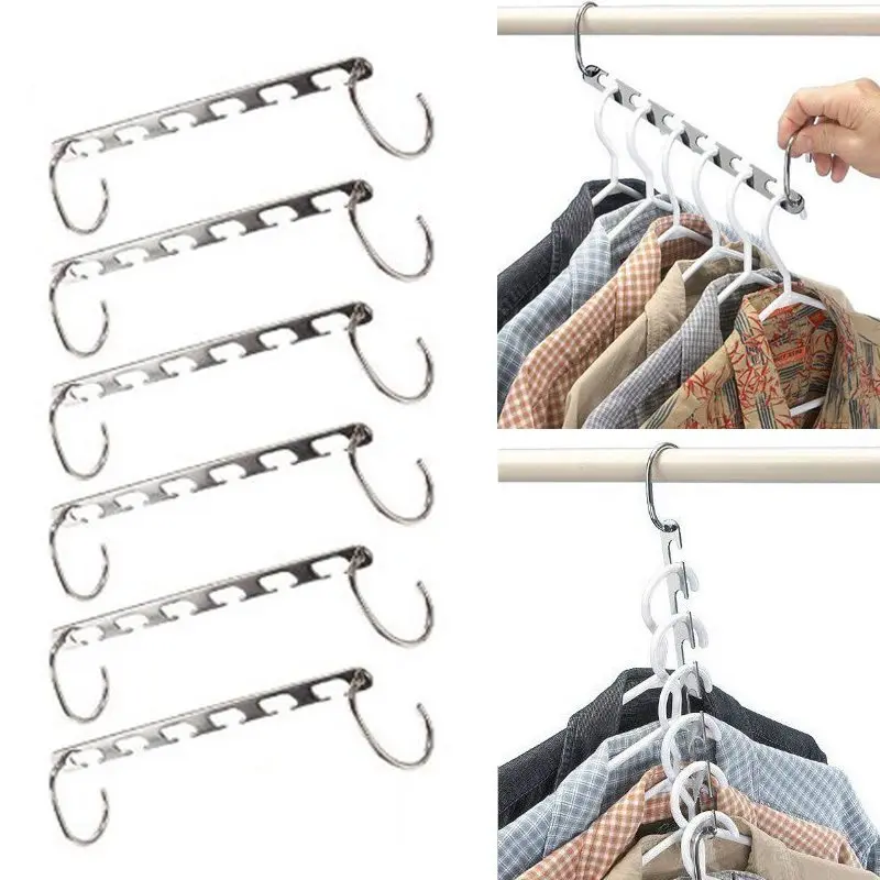 

6 Pcs/Set Shirts Clothes Hanger Holders Save Space Non-slip Clothing Organizer Practical Racks Hangers for Clothes Dropshipping