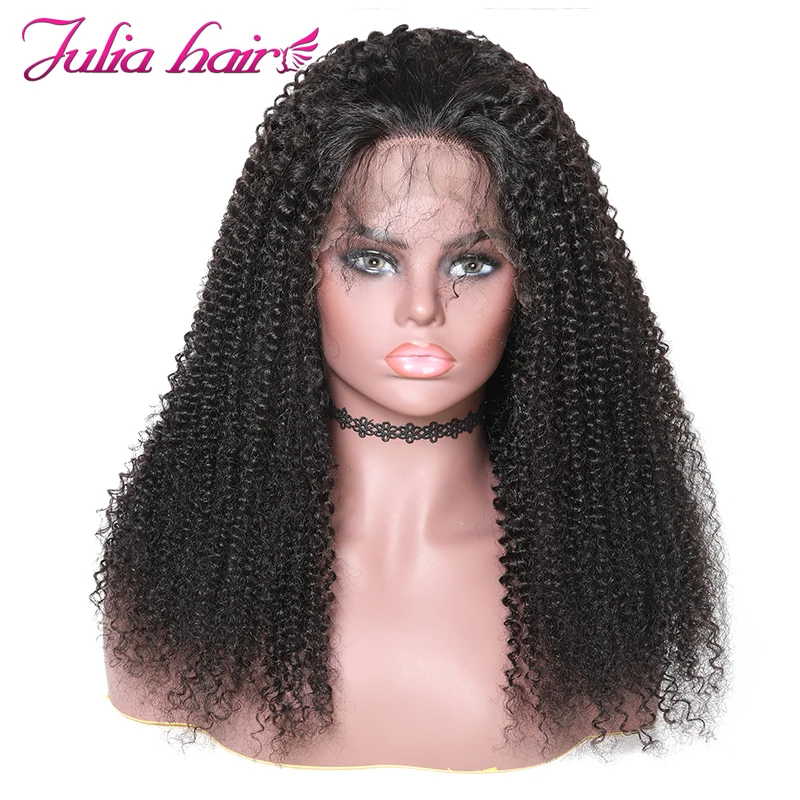 Ali Julia Hair13* 6 кружевные передние парики бразильские Remy человеческие волосы афро кудрявые парики для женщин 150% плотность парик