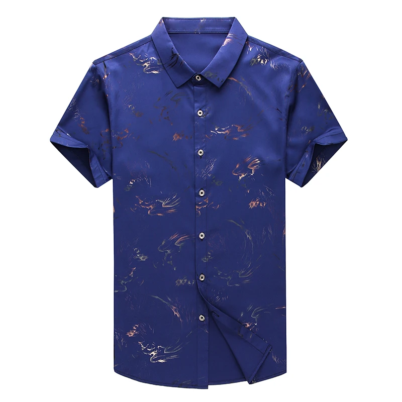 MIACAWOR/Мужская рубашка с коротким рукавом летняя модная мужская принтом