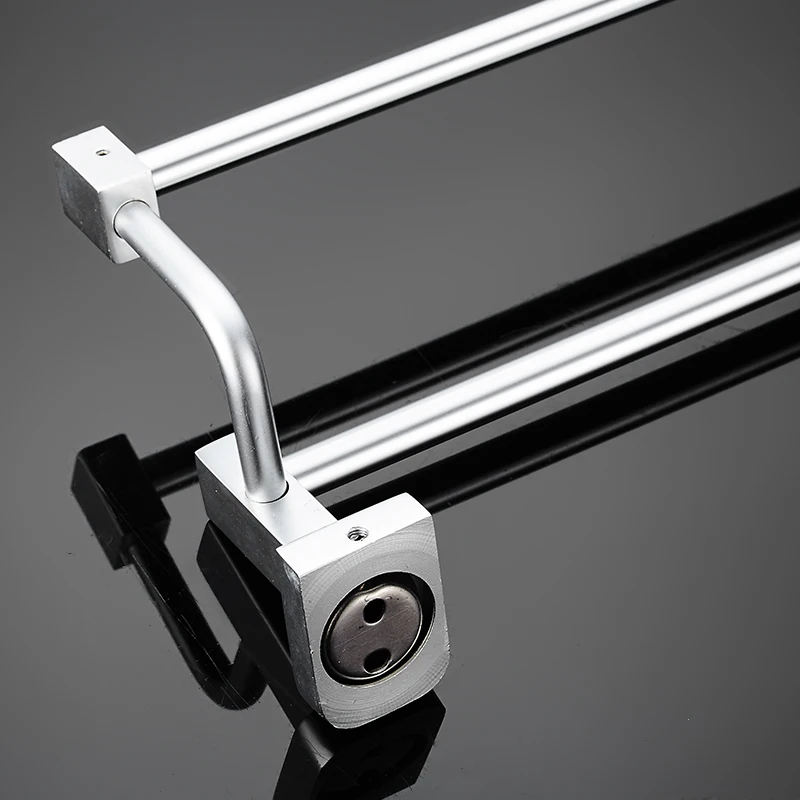 Двойной держатель для полотенец из алюминия вешалка настенный аксессуары ванной