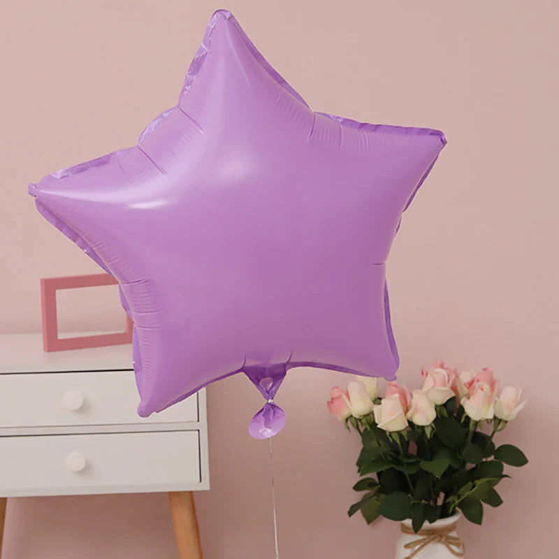 Purple stars 5 шт. 18 дюймов Гелиевый шар Звезда Сердце Форма свадьба большие алюминиевые фольги Воздушные шары праздничные украшения надувной подарок - Цвет: Purple stars