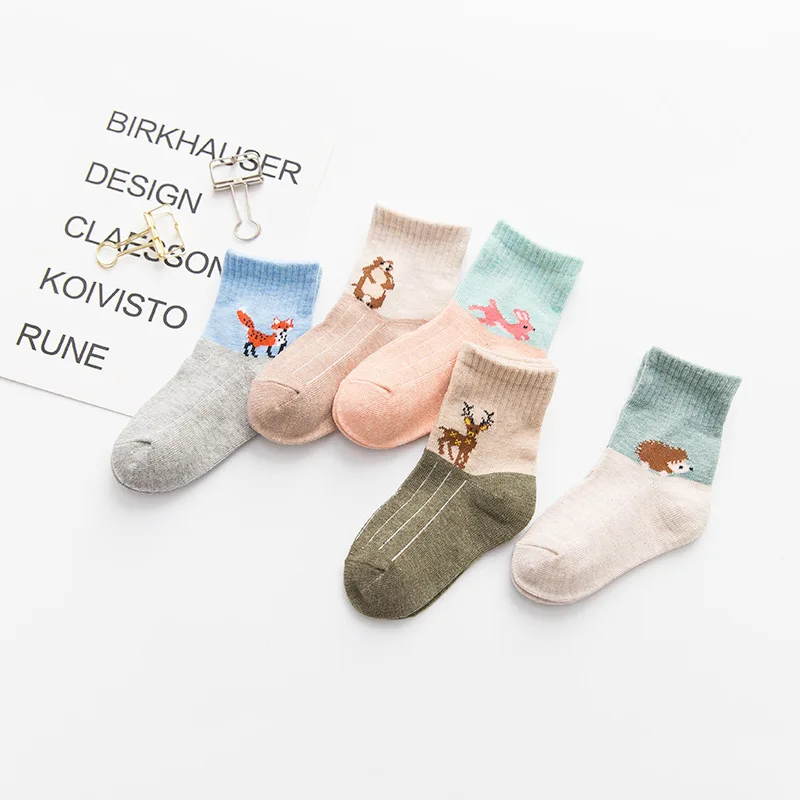 Детские носки 5 пар/компл. детская весенняя одежда с героями мультфильмов для