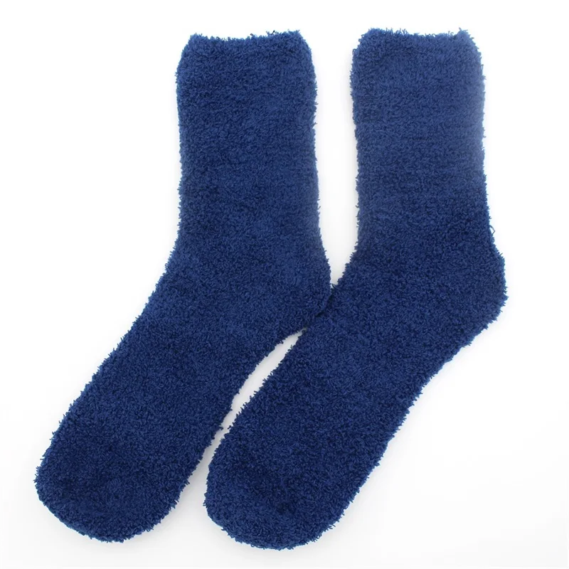 3 пар/лот, коралловый флис, Calcetines, махровые мужские носки, зимний стиль, теплые носки, Meias Masculino, зимние носки для мужчин - Цвет: navy