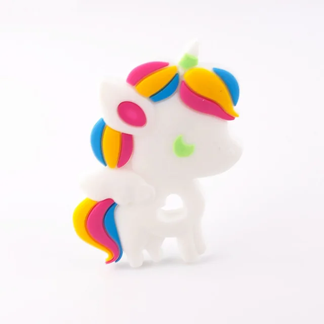 Deep Pink Unicorn 1 шт., прорезыватели из пищевого силикона, олень, силиконовый грызун для Соска-подвеска, миниатюрный стержень, сделай сам, Прорезыватель зубов, ожерелье, детские товары, игрушки - Цвет: Deep Pink Unicorn