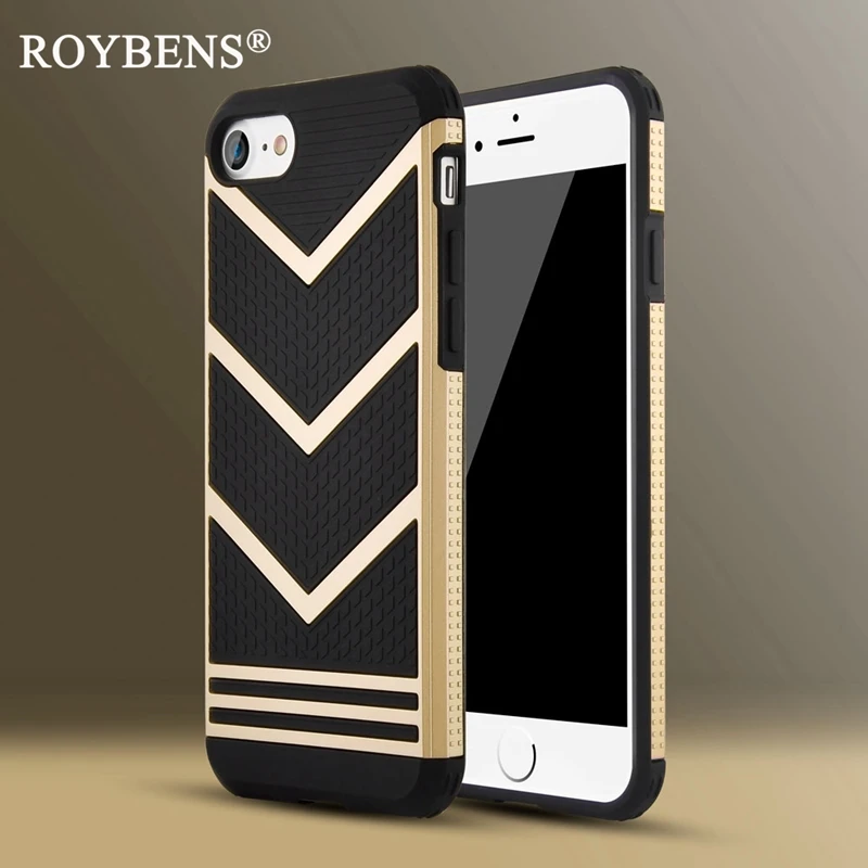 Roybens для iPhone 6 Чехол роскошные золотые Высокое качество PC ТПУ Гибридный чехол 7 S
