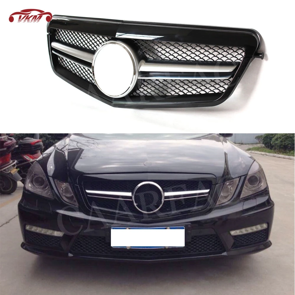 Передняя решетка радиатора из АБС-пластика для Mercedes Benz W212 E Class E200 E250 E350 AMG 2010-2013, бампер в алмазном стиле, решетчатая рама для гоночного гриля