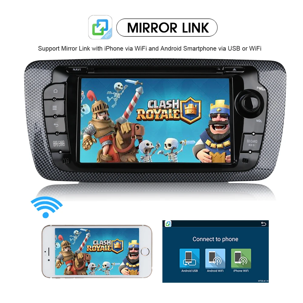 7&quot Autoradio Android 7.1 Car Radio for SEAT IBIZA GPS DAB+DVR WiFi OBD Canbus DVD Bluetooth SD CAM-IN AUX | Автомобили и