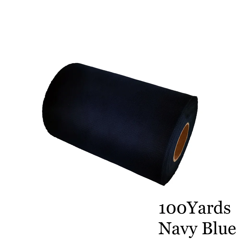 Navy Blue 15 см, 100 ярдов, фатиновая пачка в рулоне, 6 дюймов, Тюлевая пачка для душа для малышей, сделай сам, для свадебной вечеринки, дня рождения, без шитья, вечерние пачки, декоративные принадлежности - Цвет: Navy Blue