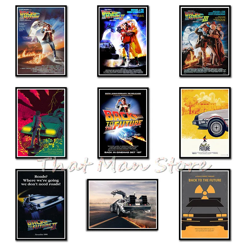 Назад в будущее постер украшение для дома белая крафт бумага рисование ядра