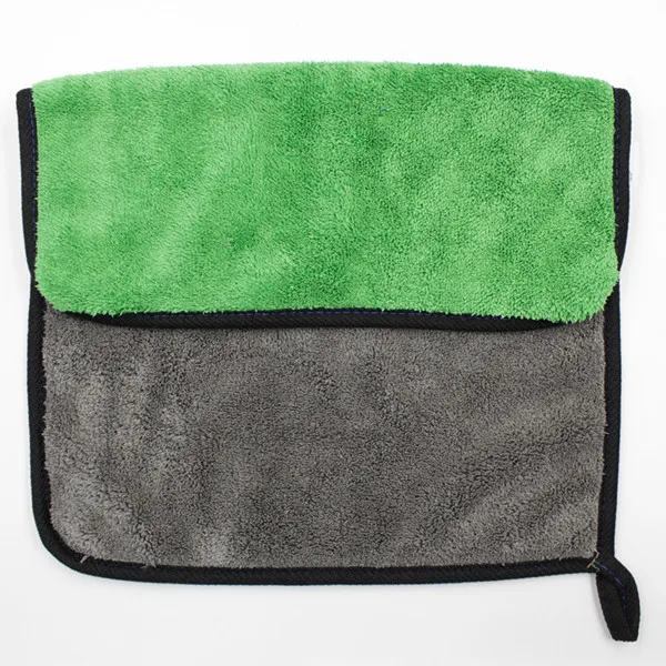 Green Gray 1 шт. 40x30 см полотенце для мытья и сушки автомобиля 600gsm супер толстый плюш микрофибра водопоглощающая ткань воск полировка Уход За чисткой - Цвет: Green Gray