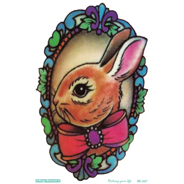 1 шт. милые татуировки с изображением кота кролика водостойкие временные детские