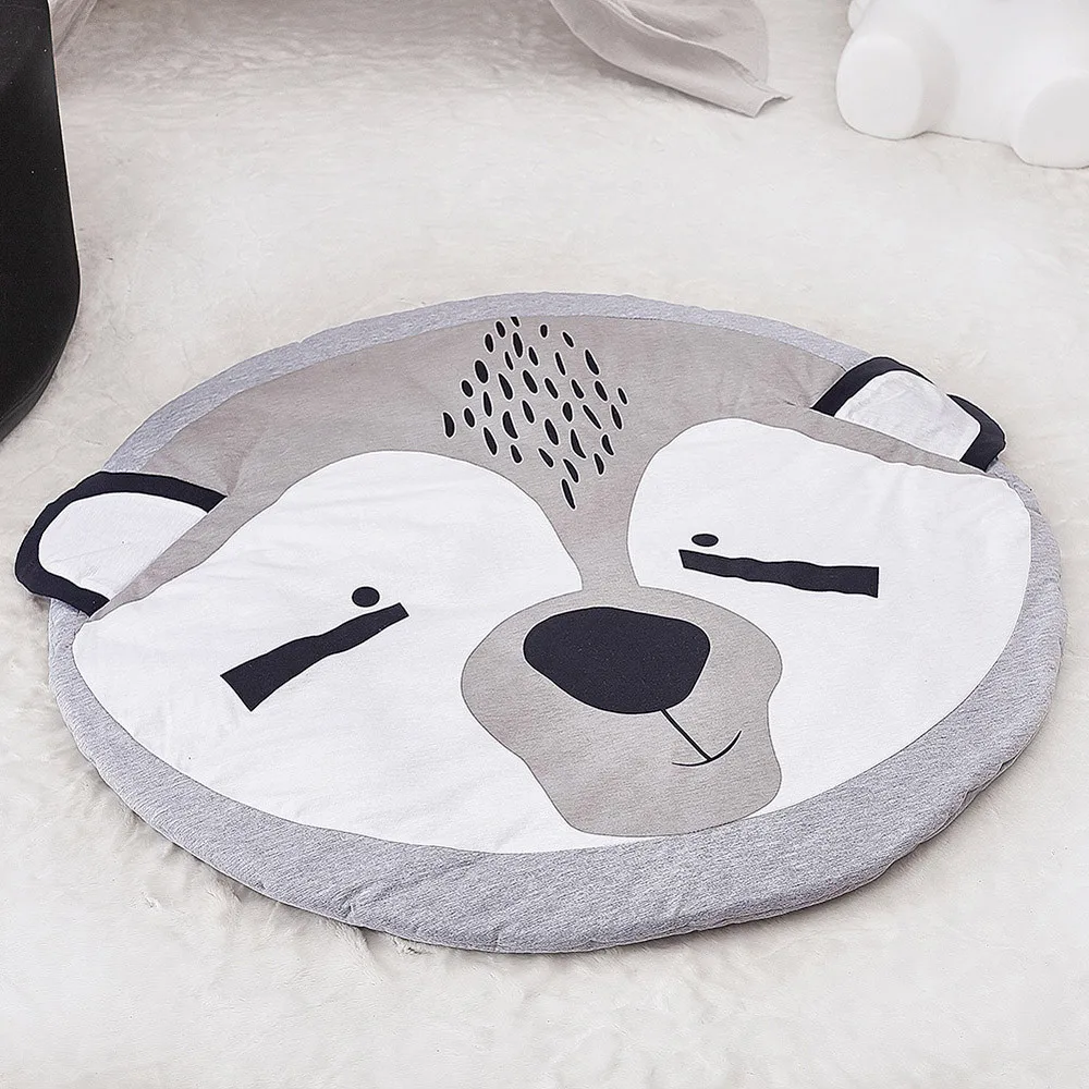 Мягкий хлопковый экологичный мультяшный детский игровой коврик для занятий в