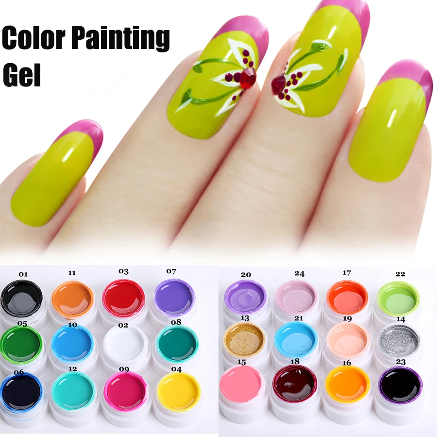 УФ гель Molanda для дизайна ногтей цветной рисования Акриловые чернила классический