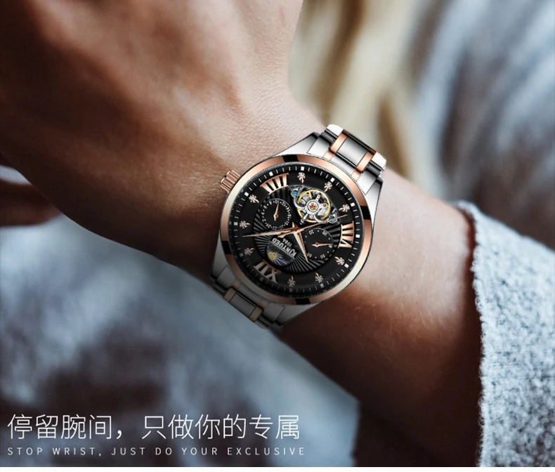 KINYUED Для мужчин часы механические Tourbillon Роскошные модные брендовые Мужские Спорт Tourbillon часы Для мужчин s автоматические часы Relogio Masculino