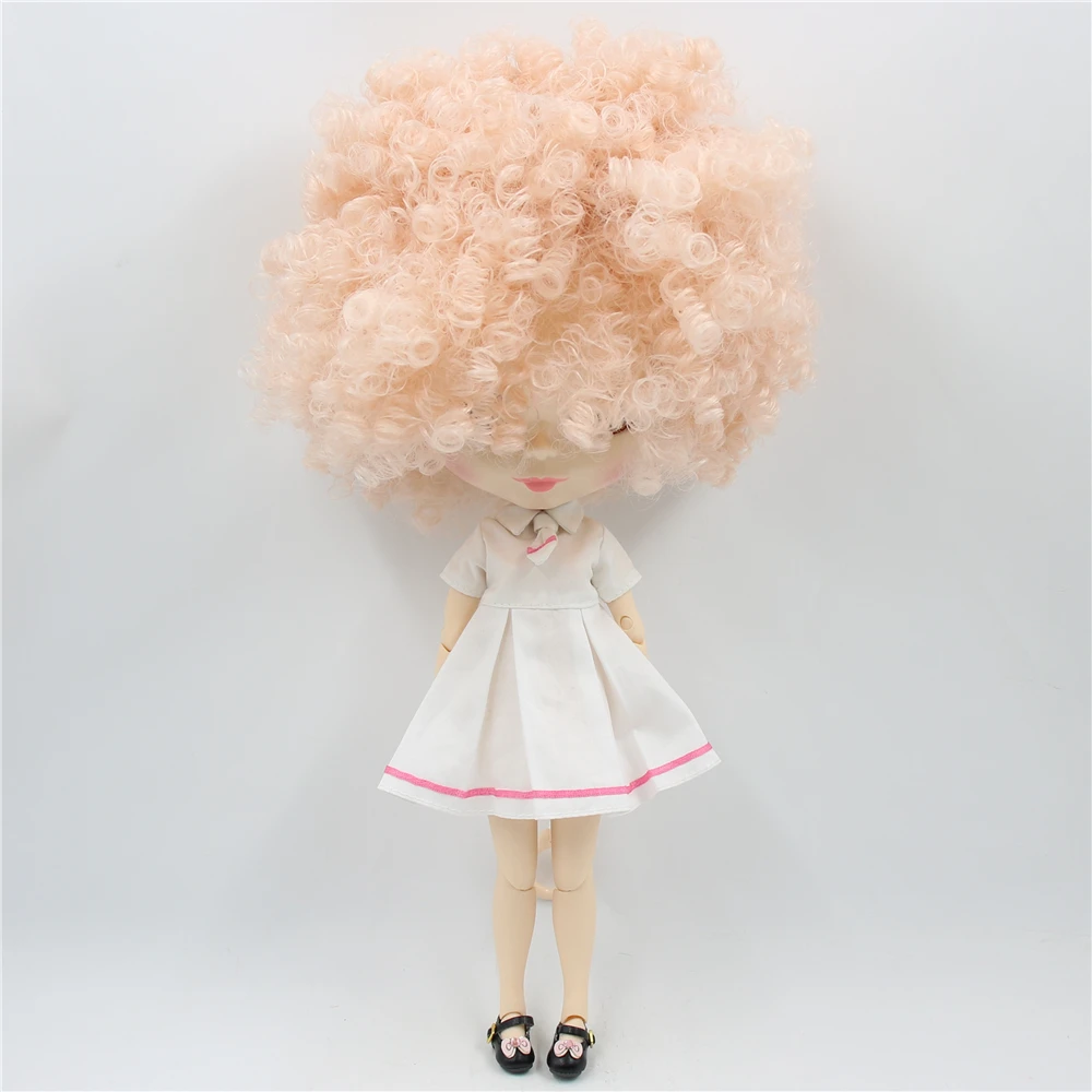 Ледяной DBS Blyth кукла 1/6 bjd белая кожа тела афро бледно розовые волосы 30 см игрушка