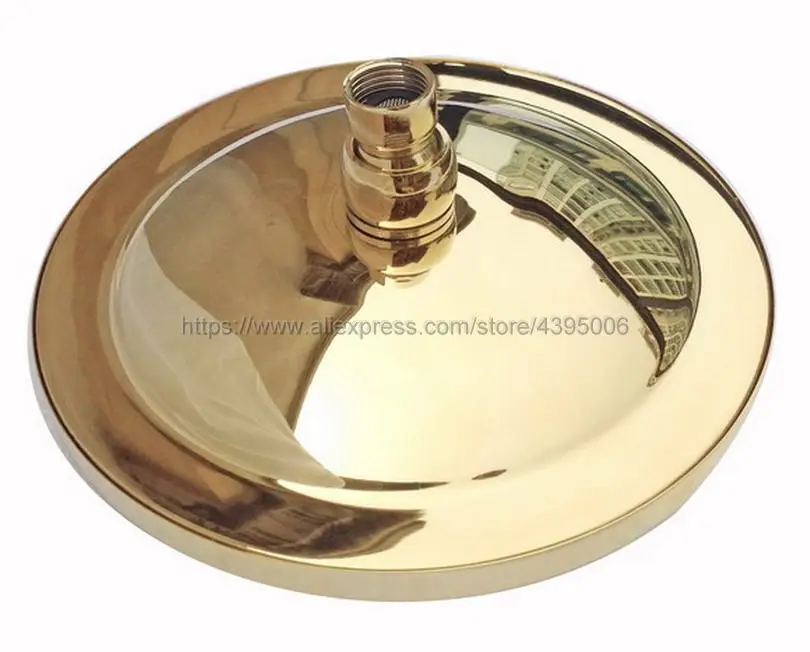 Роскошная золотистая латунная насадка для душа 8 дюймов круглая Лейка в ванную