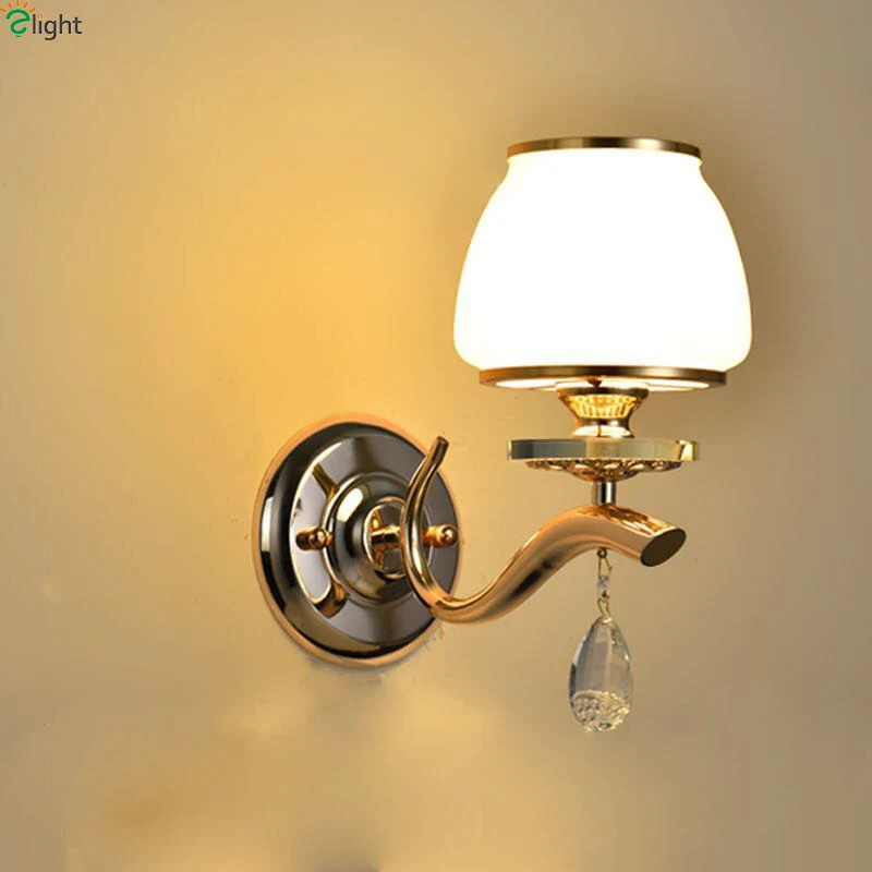 Современный Золотой металлический светодиодный настенный светильник Спальня с