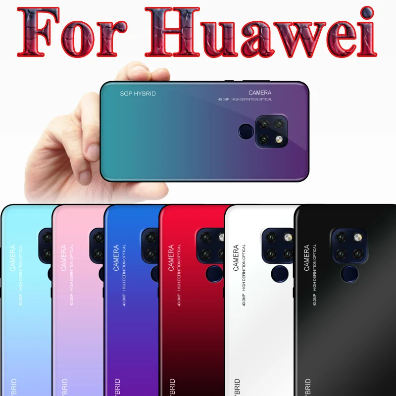 Чехол из закаленного стекла градиентного цвета для huawei P20 Lite Nova 3 3i mate 20 X P10 Lite Pro P Smart Plus p20lite, чехол, чехол s