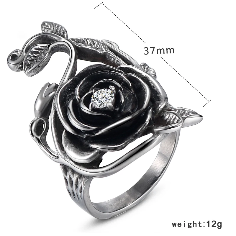 Кольцо olowu античное серебряное черное розовое из нержавеющей стали | Украшения и