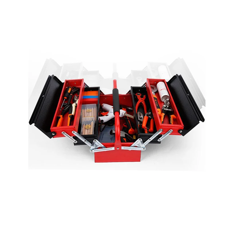 

Металлический Железный портативный многофункциональный складной ящик для инструментов для домашнего обслуживания Электрический инструмент для защиты от падения Чехол