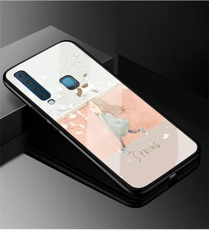 37 A 6,3 A9S для samsung A9 чехол стеклянный жесткий чехол для телефона чехол для samsung Galaxy A9 чехол A 9 9A мягкий силиконовый бампер - Цвет: 37