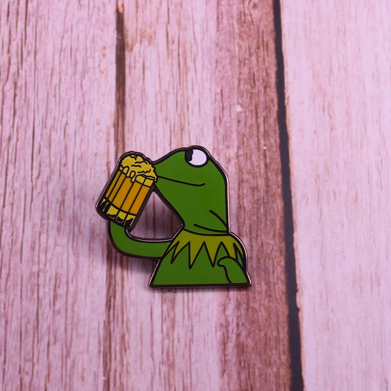 Эмалированная булавка Kermit для пива брошь с дизайном лягушка не мой бизнес
