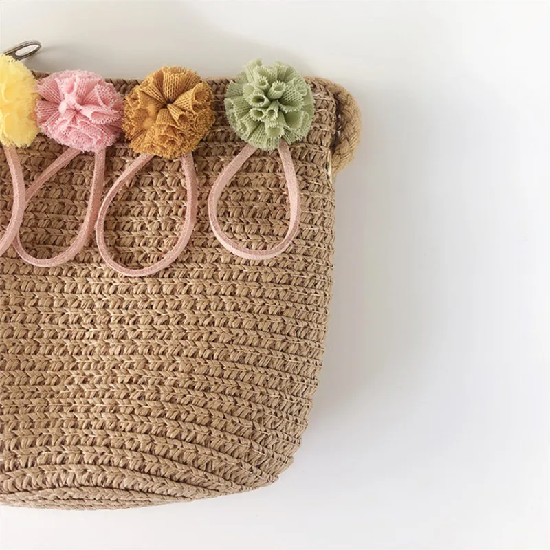 KAFVNIE летняя пляжная сумка соломенная детская сумочка детские сумки с цветами