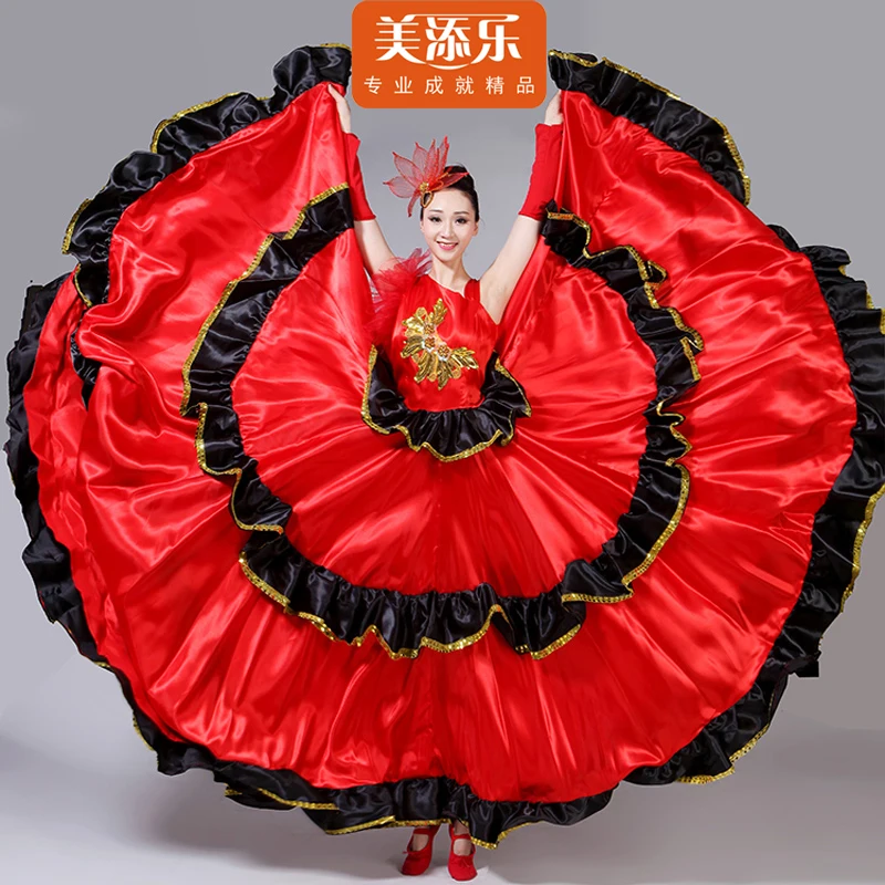 

Spanish Bullfight Dress Flamenco Dance Performance Red Costume New Opening Dance Full-skirt for Adult Female Dancing Wear H533