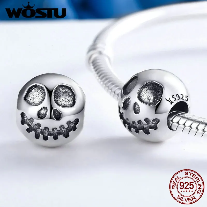 WOSTU, новинка, 925 пробы, серебро, призрак, лицо, бусины, подходят к оригиналу, WST, браслет, подлинный, сделай сам, ювелирное изделие, подарок на Хэллоуин, CQC181