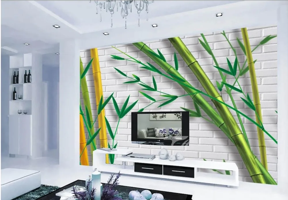 Украшение дома 3d фрески обои для гостиной бамбуковая декоративная кирпичная