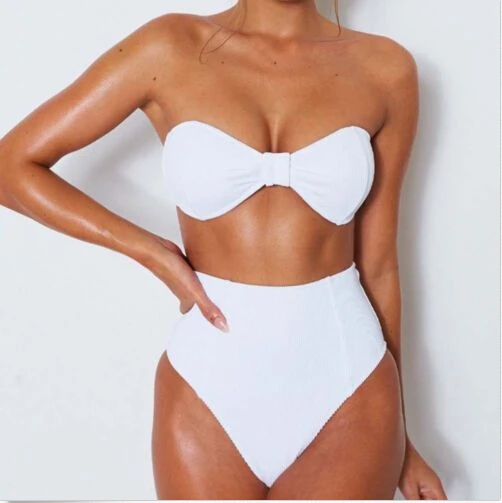 Новинка женский сексуальный комплект бикини с бантиком бандаж бандо купальник