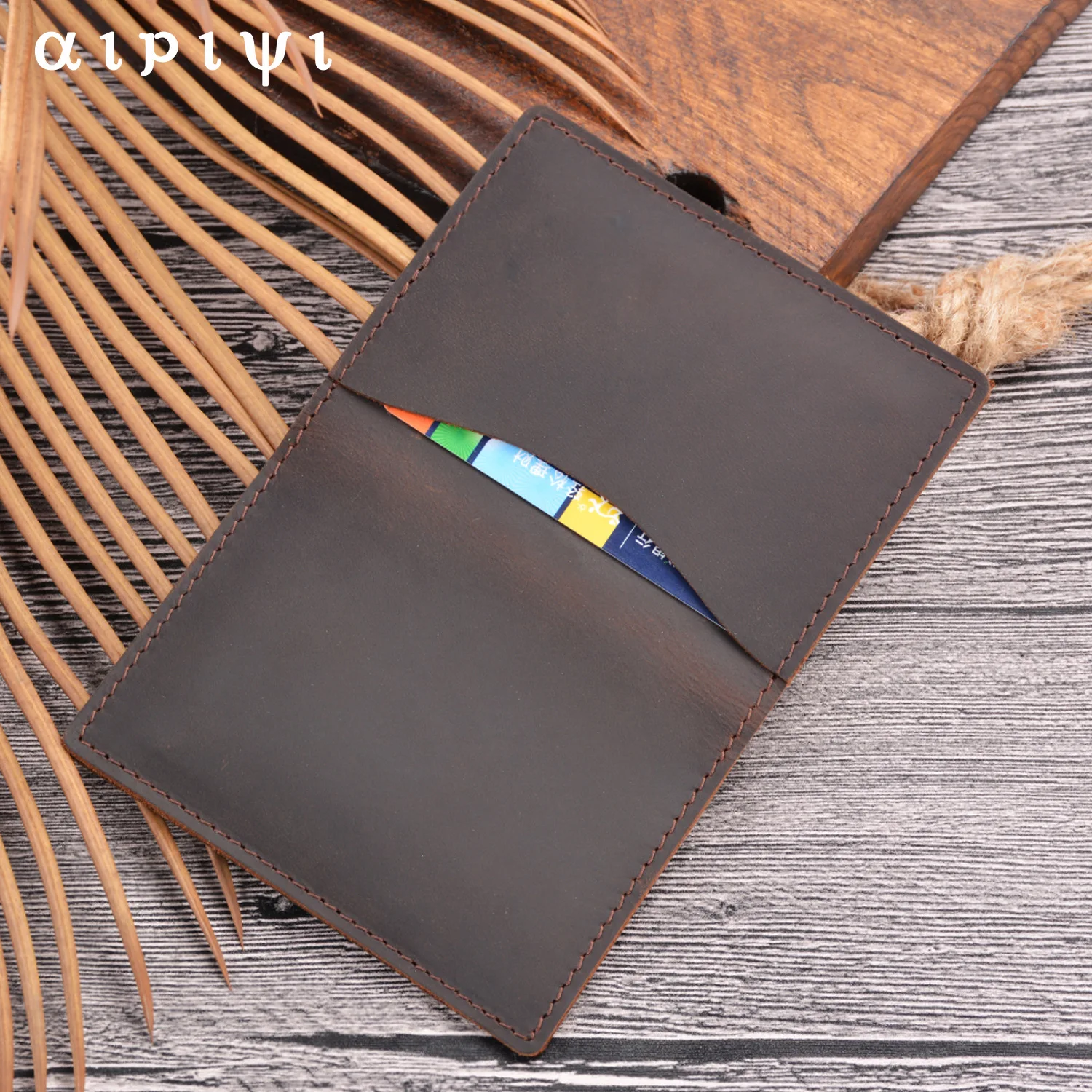 Мужской винтажный минималистичный бумажник из бычьей кожи | Багаж и сумки