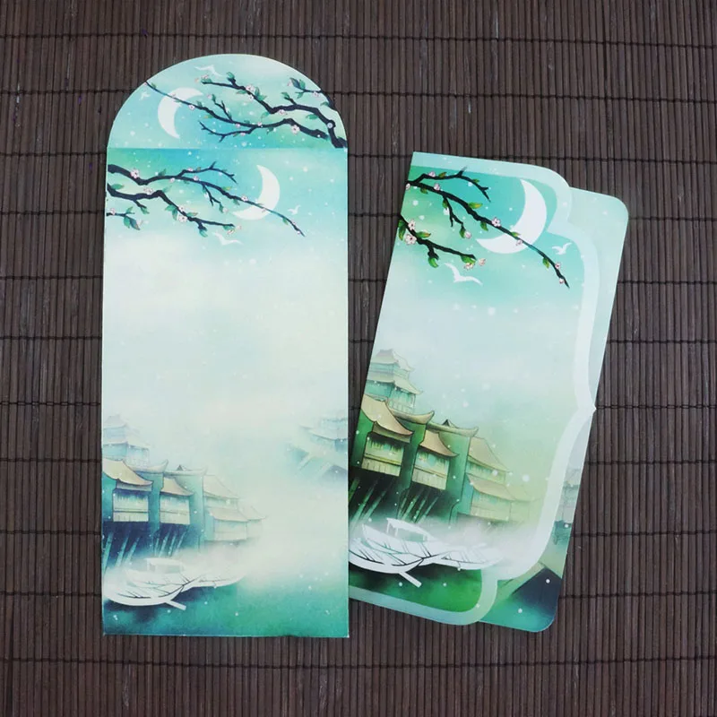 Винтажная Ландшафтная открытки с конвертом в китайском стиле открытка крышкой