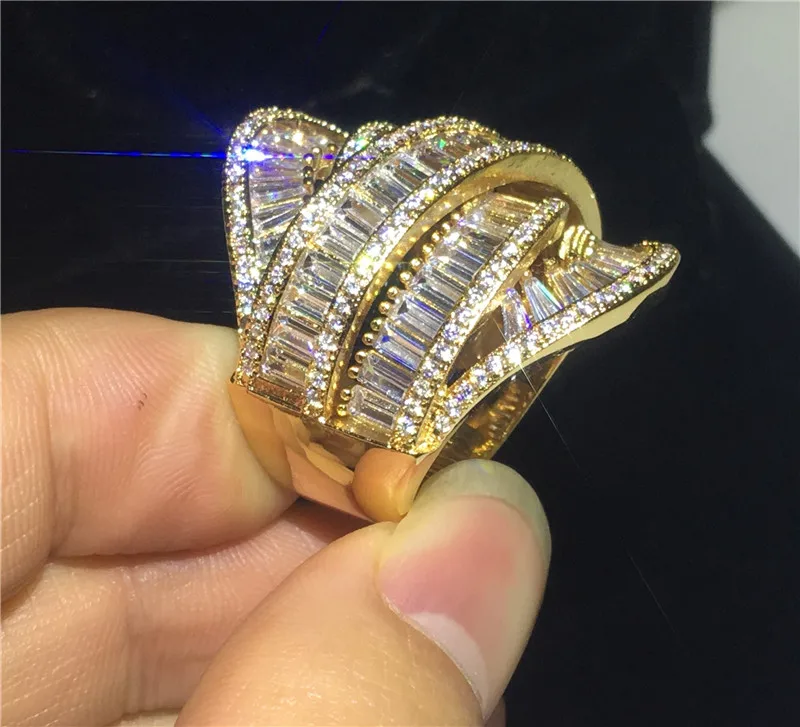 Гипербола крест 925 Серебряное кольцо AAAAA камень cz Роскошные вечерние свадебные