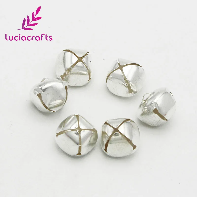 Lucia crafts 12 шт 20 мм Jingle подвески для колокольчиков подвесные Рождественские елки вечерние DIY ремесла Декоративные аксессуары H0106 - Цвет: Silver