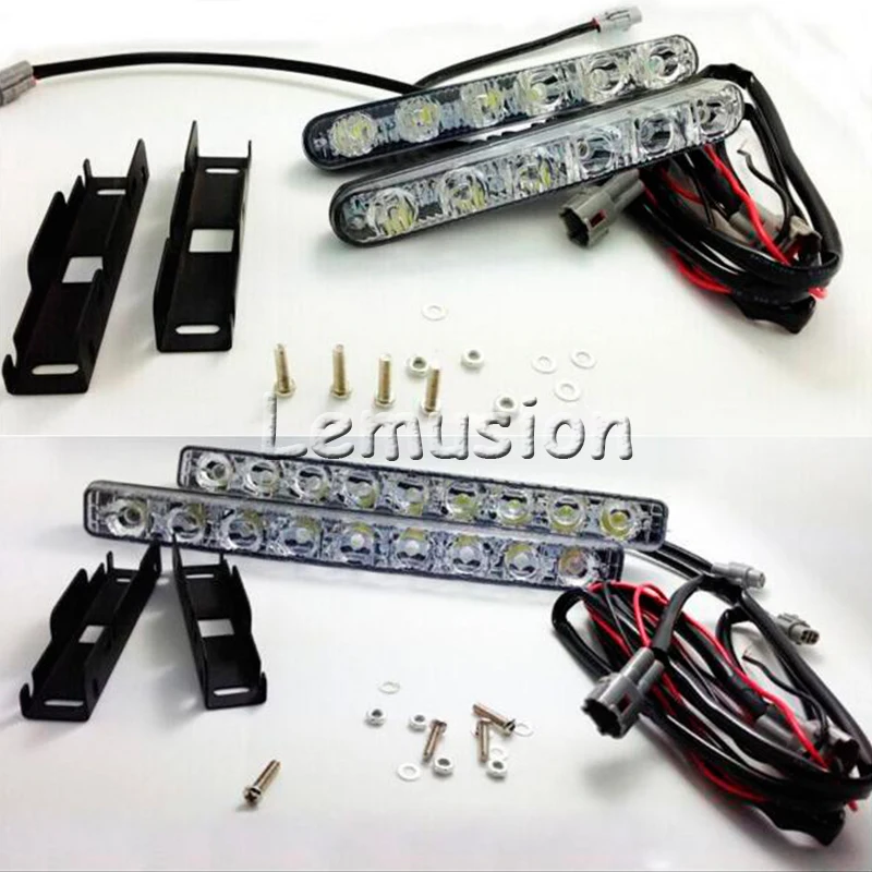 1 пара светодиодный дневные ходовые огни для автомобиля 12 В DRL противотуманный