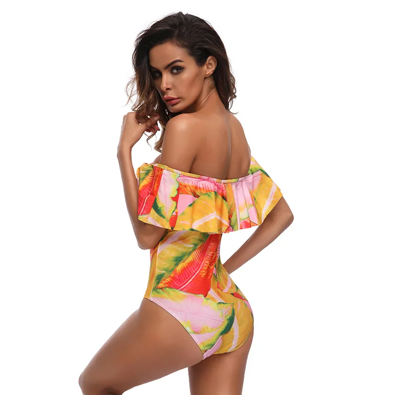 2018 сексуальное бикини Для женщин Одна деталь купальник печати купальники с
