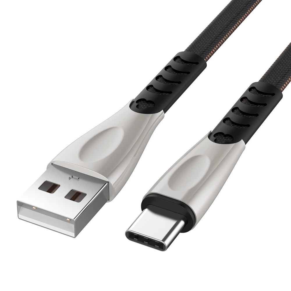 Черный Robotsky usb-кабель 2.4A type C Micro Быстрая зарядка для samsung S9+ S8 Xiaomi Mi8 huawei mate 10 USBC MicroUSB Весенняя дата-линия - Цвет: Черный