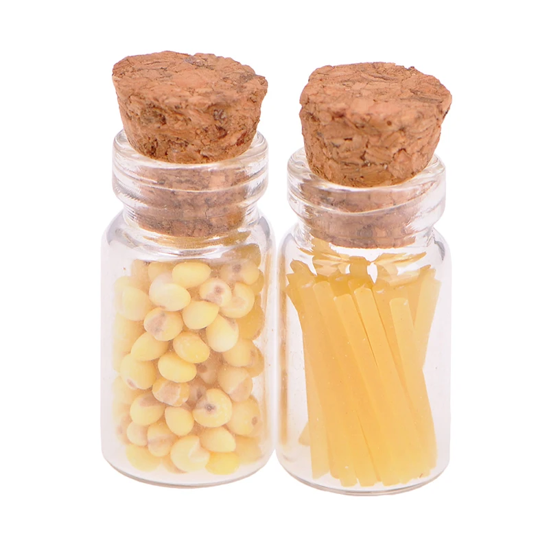 

4Pcs 1:12 for Doll House miniature food glass jar cork bottle kitchen decor
