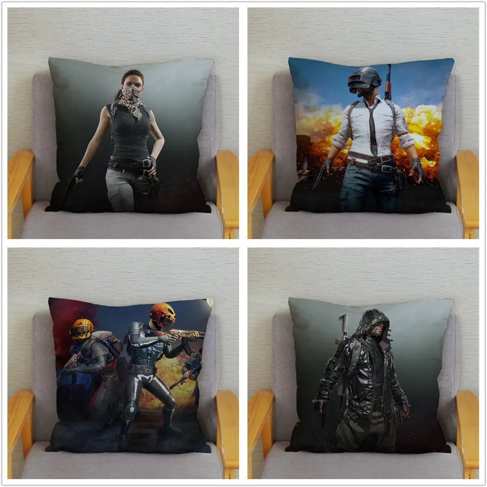 Супер мягкие короткие плюшевые ботинки Чехлы игра PUBG печати наволочки 45*45