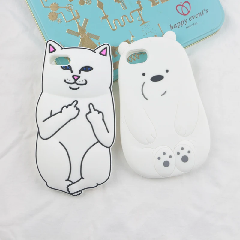 Милый силиконовый чехол для iPhone 5, 5S, 6, 6s Plus, 7, 8, X, XR, XS, 11 Pro Max, SE, чехол, панда, медведь, кошка, утка, свинья, милый чехол для телефона